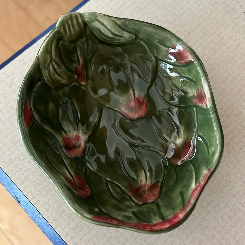 Williams Sonoma Green Ceramic Artichoke Bowl Small Serving Dish